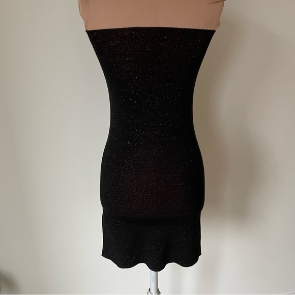Victor Glemaud Lurex-Knit Black Sparkle Strapless Mini Cut Out Tube Dress EUC XS - Picture 4 of 8